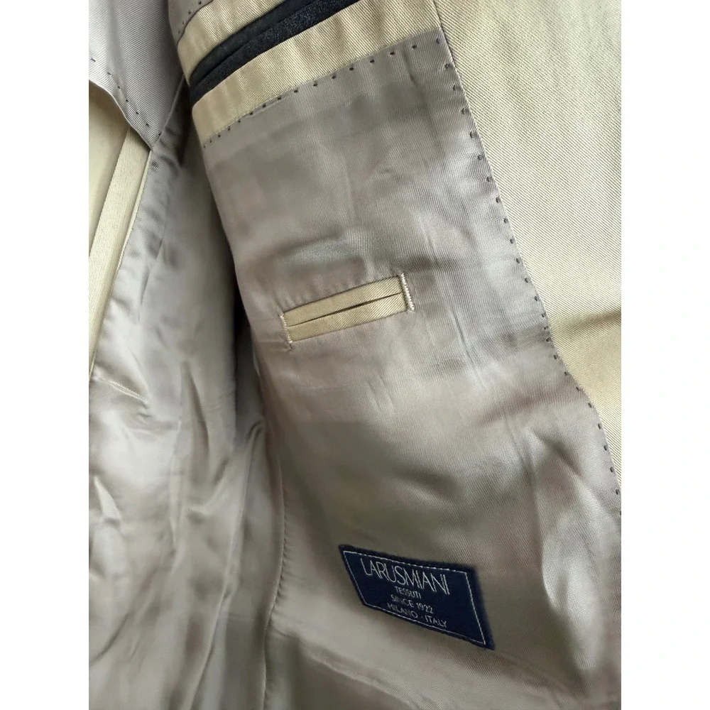 J.Crew Ludlow Blazer 40R Men‎ Khaki Tan Cotton Larusmiani Italian Fabric Sport